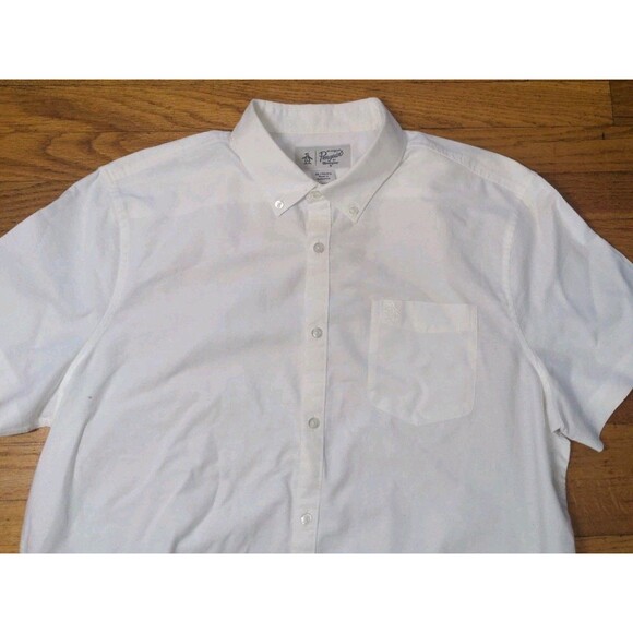 Men’s Original Penguin By Munsingwear Button Down Shirt Size XL White S/S EUC - Picture 3 of 8